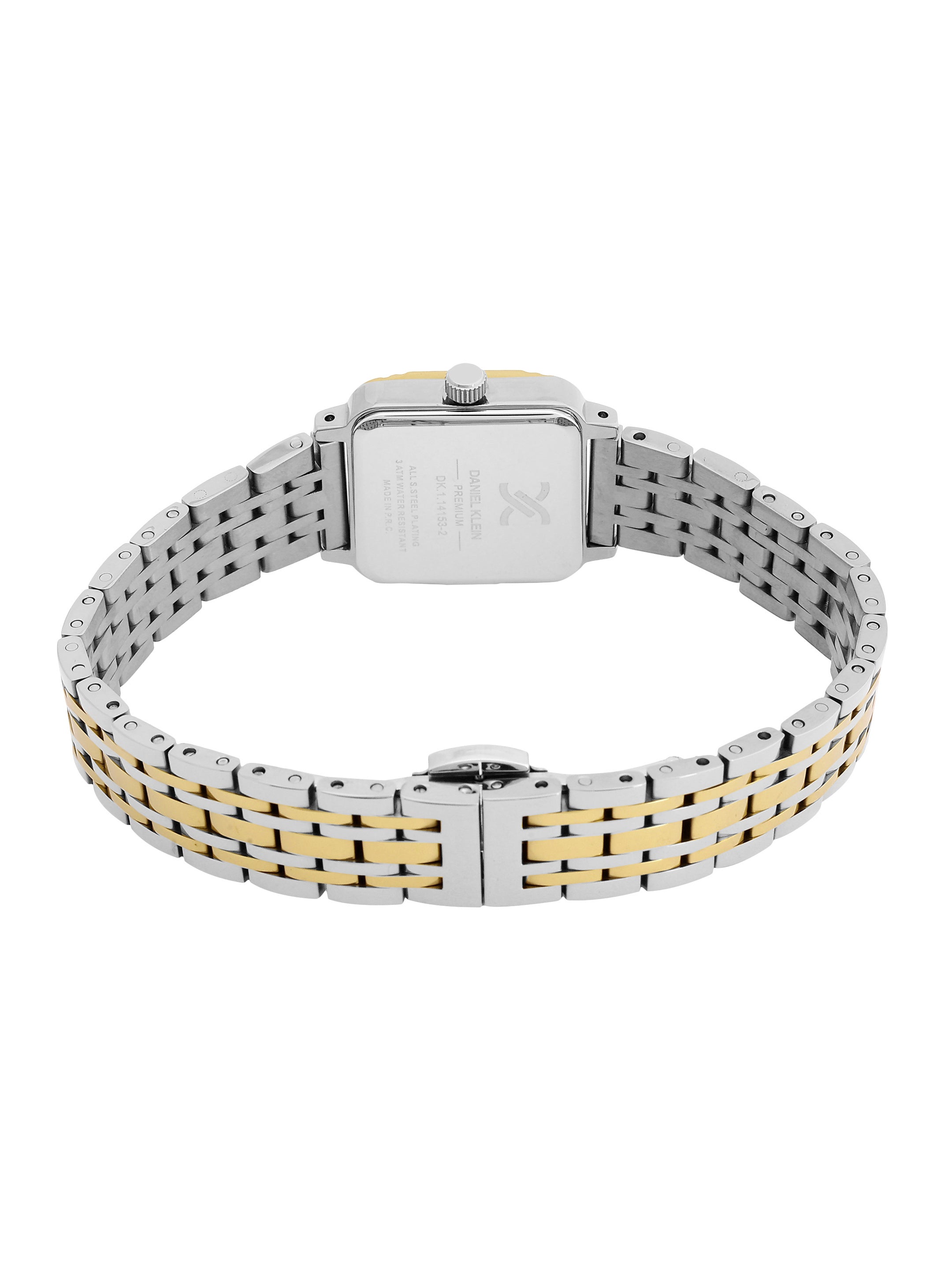 Daniel Klein Analog Silver Round Dial Silver and Gold Case Silver and Gold Strap Quartz Water-Resistant Wrist Watch for Women Girls, Ladies DK.1.14153-4