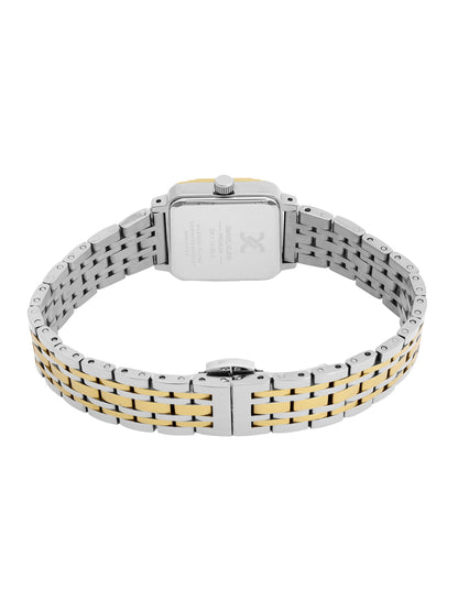 Daniel Klein Analog Silver Round Dial Silver and Gold Case Silver and Gold Strap Quartz Water-Resistant Wrist Watch for Women Girls, Ladies DK.1.14153-4