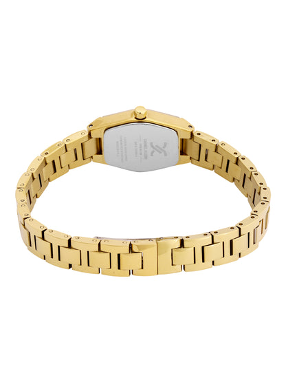 Daniel Klein Analog Silver Round Dial Gold/Gold Case Gold Strap Quartz Water-Resistant Wrist Watch for Women Girls, Ladies DK.6.14186-2