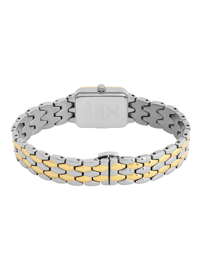 Daniel Klein Analog Dark Green Round Dial Silver and Gold Case Silver and Gold Strap Quartz Water-Resistant Wrist Watch for Women Girls, Ladies DK.1.14158-4