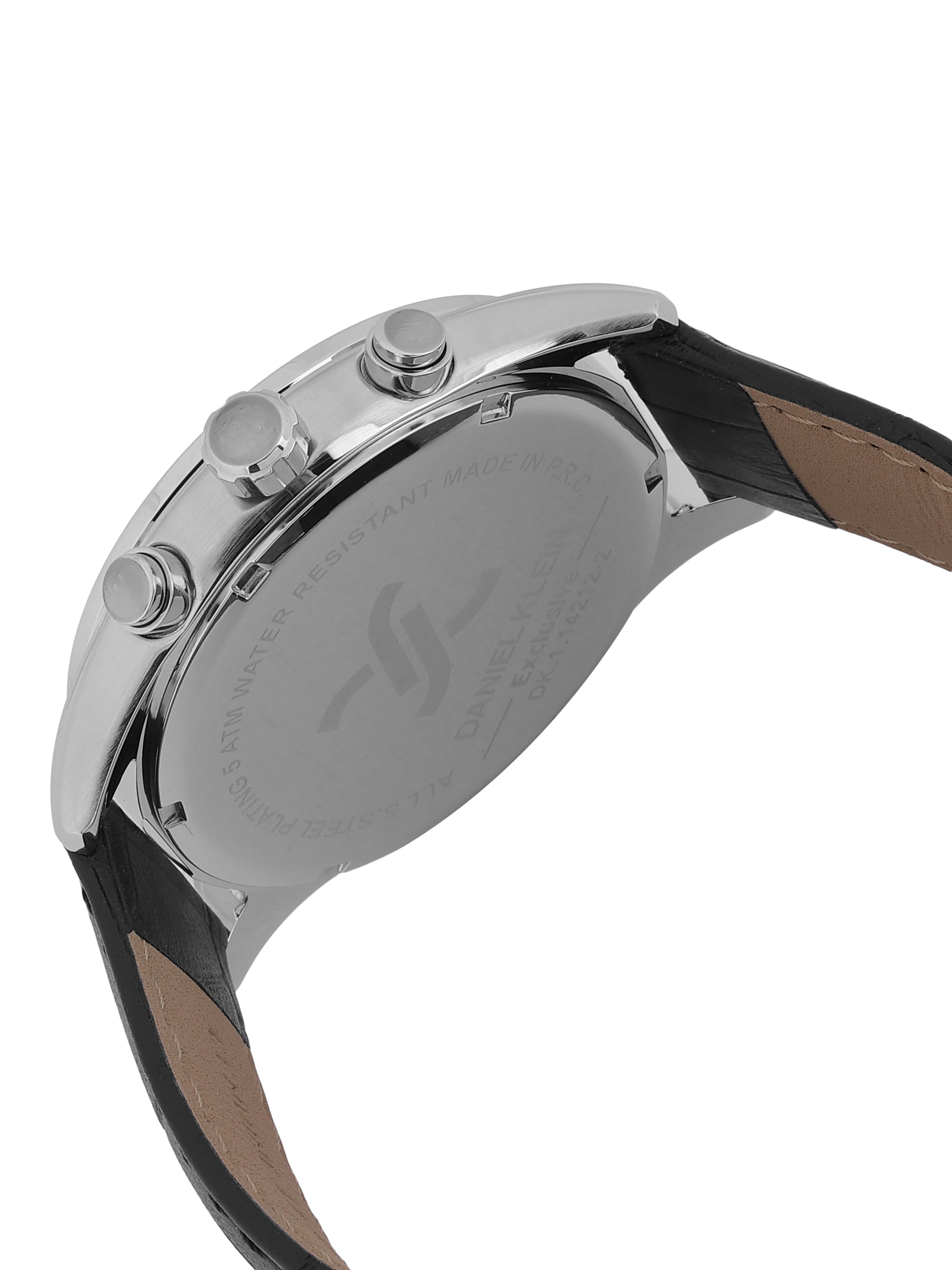 Daniel Klein Exclusive Gun Black Dial Black Strap Men’s Analog Watch DK.1.14212-2