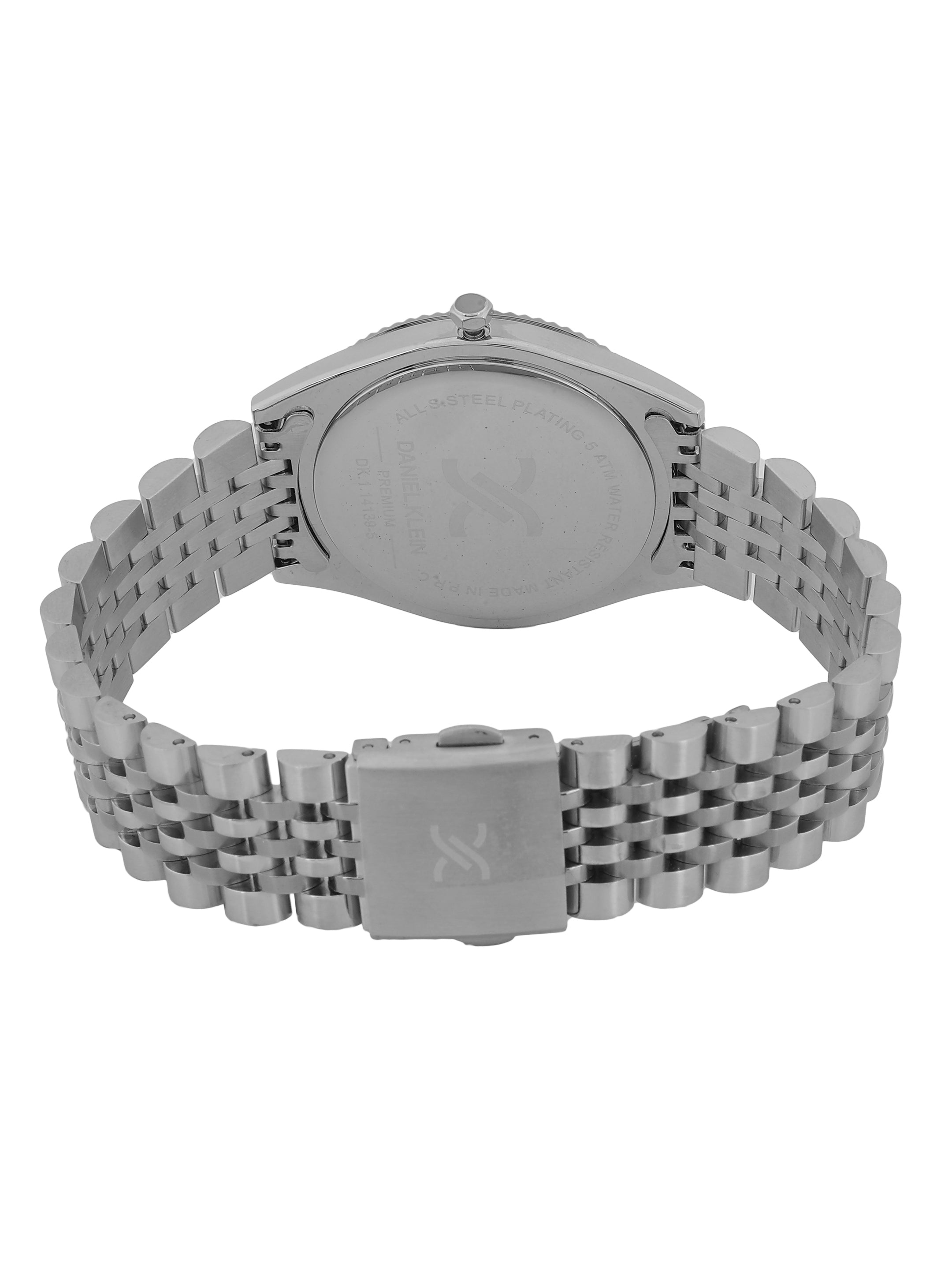 Daniel Klein Dark Blue Dial Silver Strap Men’s Analog Watch DK.1.14139-3