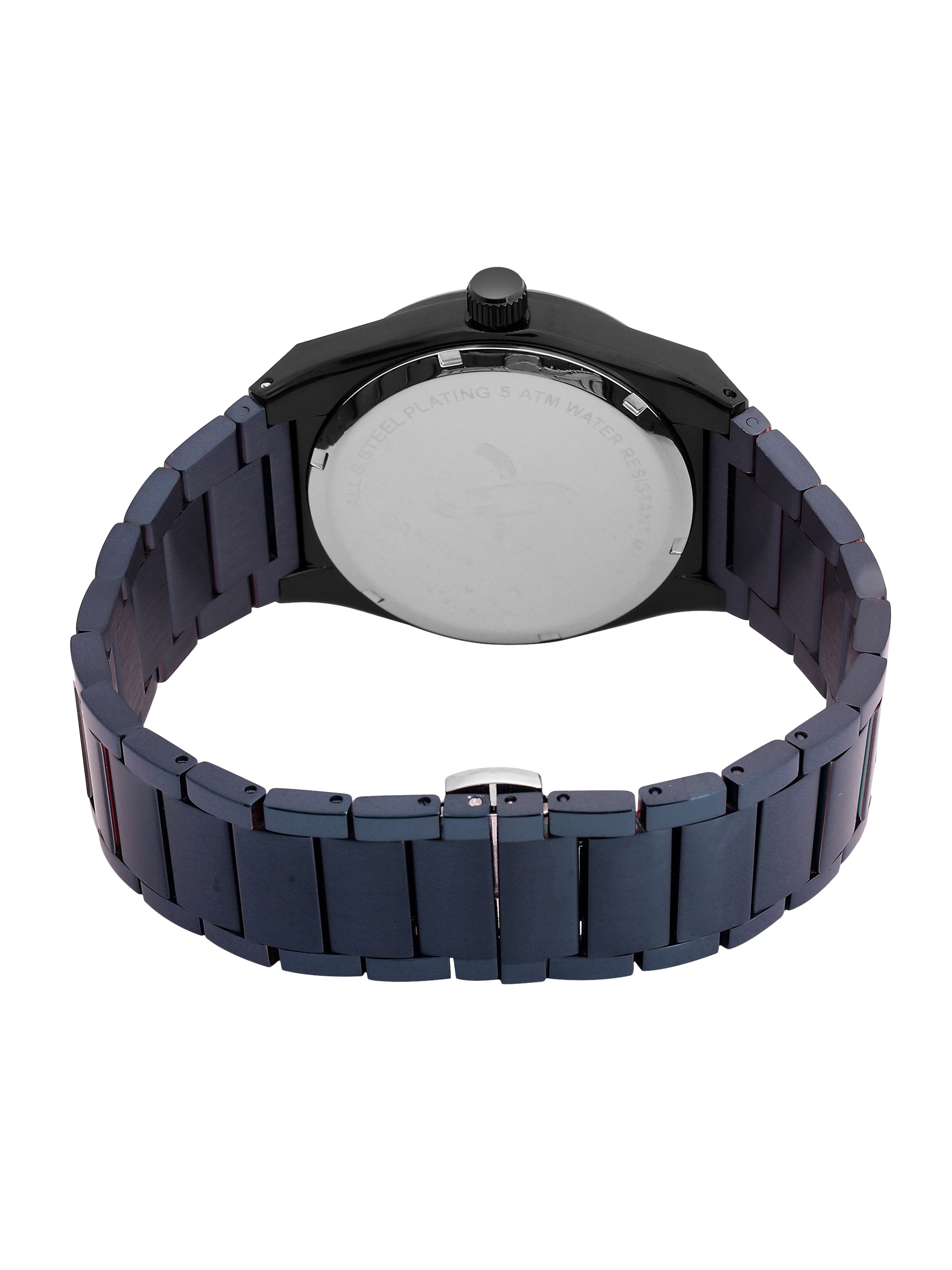 Daniel Klein Analog Blue Round Dial Black Case Blue Strap Quartz Water-Resistant Wrist Watch for Men Boys DK.1.14192-5