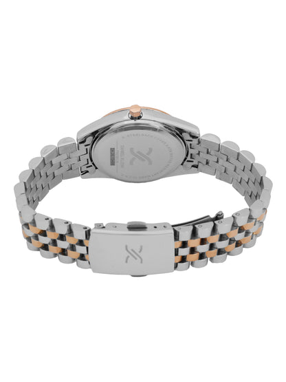 &quot;Daniel Klein Women’s Silver &amp; Rose Bracelet Watch – Elegant Silver Dial, Dual-Tone Design &quot;