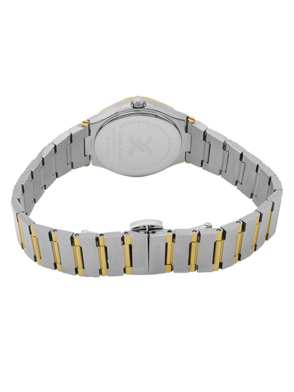 Daniel Klein Dark Green Dial Silver–Gold Strap Women’s Analog Watch DK.1.14101-4