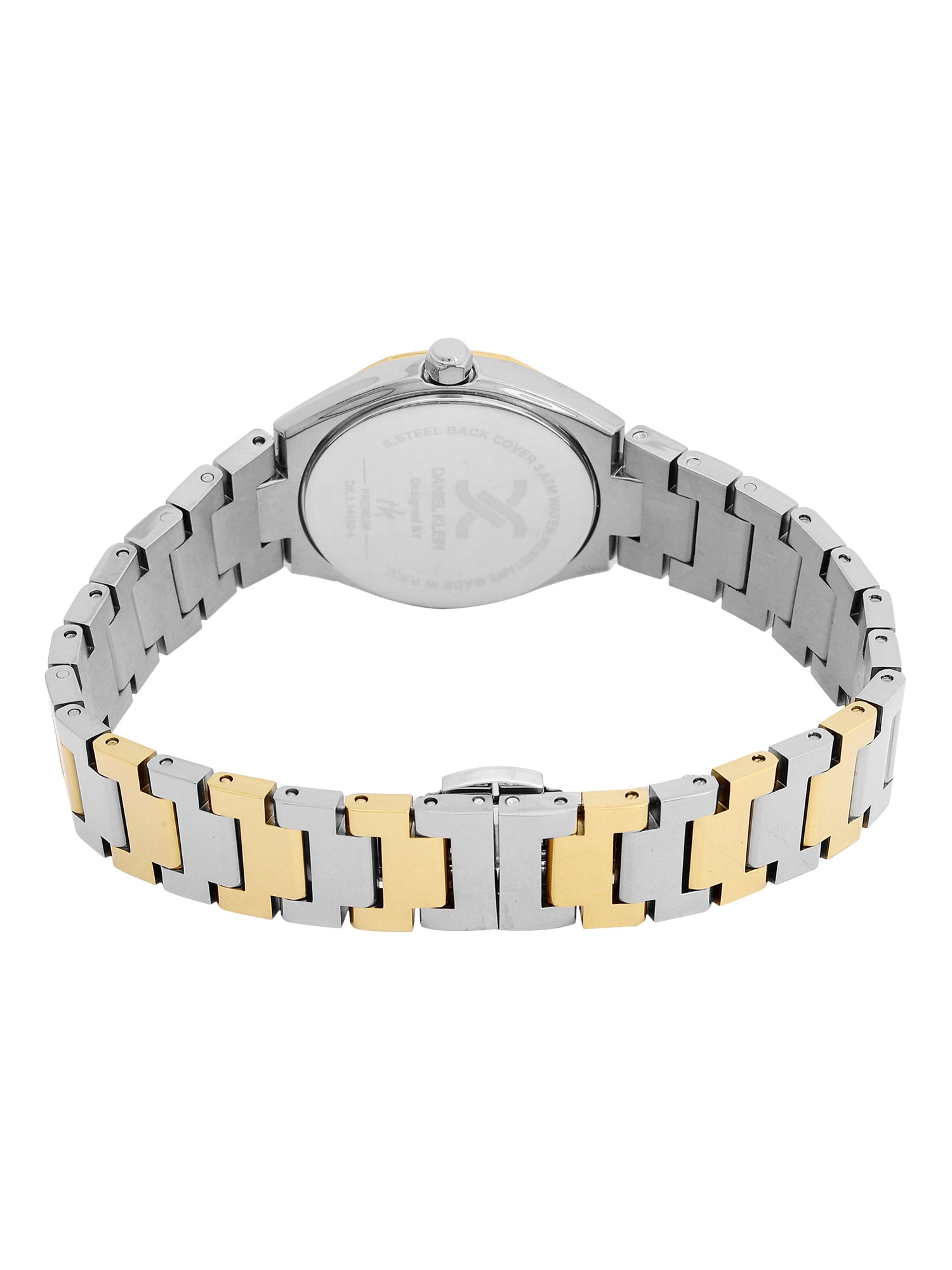 Daniel Klein Analog Silver Round Dial Silver and Gold Case Silver and Gold Strap Quartz Water-Resistant Wrist Watch for Women Girls, Ladies DK.1.14162-5
