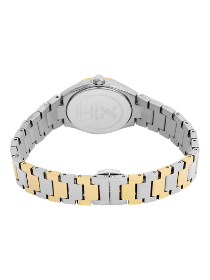 Daniel Klein Analog Silver Round Dial Silver and Gold Case Silver and Gold Strap Quartz Water-Resistant Wrist Watch for Women Girls, Ladies DK.1.14162-5