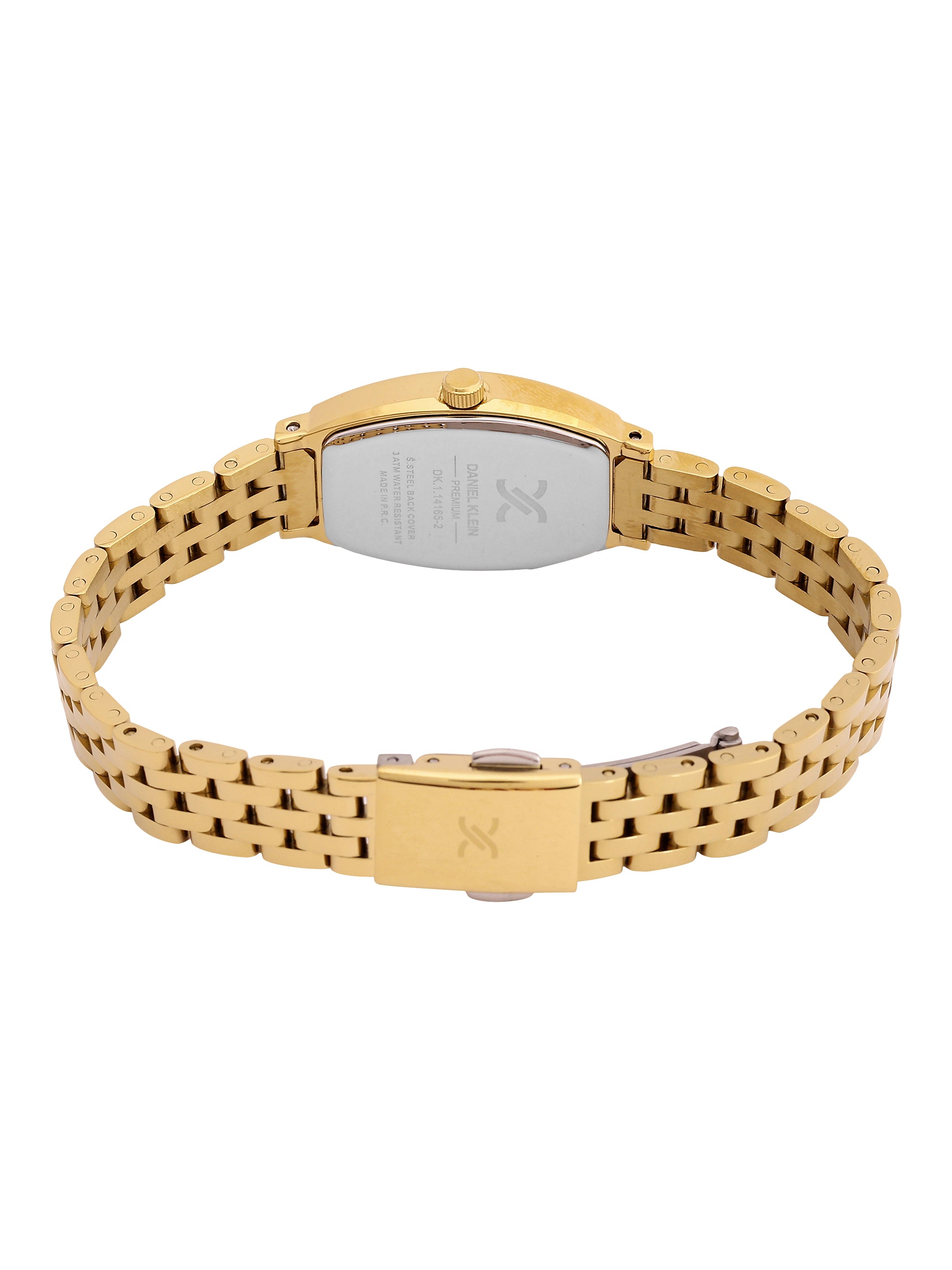 Daniel Klein Analog Silver Round Dial Gold Case Gold Strap Quartz Water-Resistant Wrist Watch for Women Girls, Ladies DK.1.14165-2