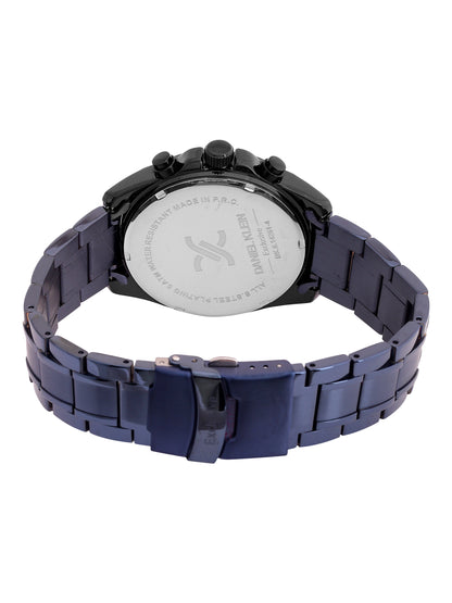 Daniel Klein Analog Silver Round Dial Black Case Blue Strap Quartz Water-Resistant Wrist Watch for Men Boys DK.6.14261-4