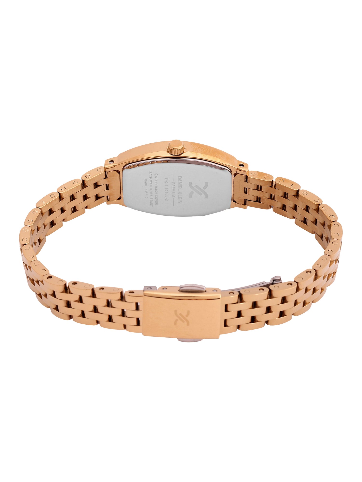 Daniel Klein Analog Silver Round Dial Pink Rose Gold Case Pink Rose Gold Strap Quartz Water-Resistant Wrist Watch for Women Girls, Ladies DK.1.14165-5