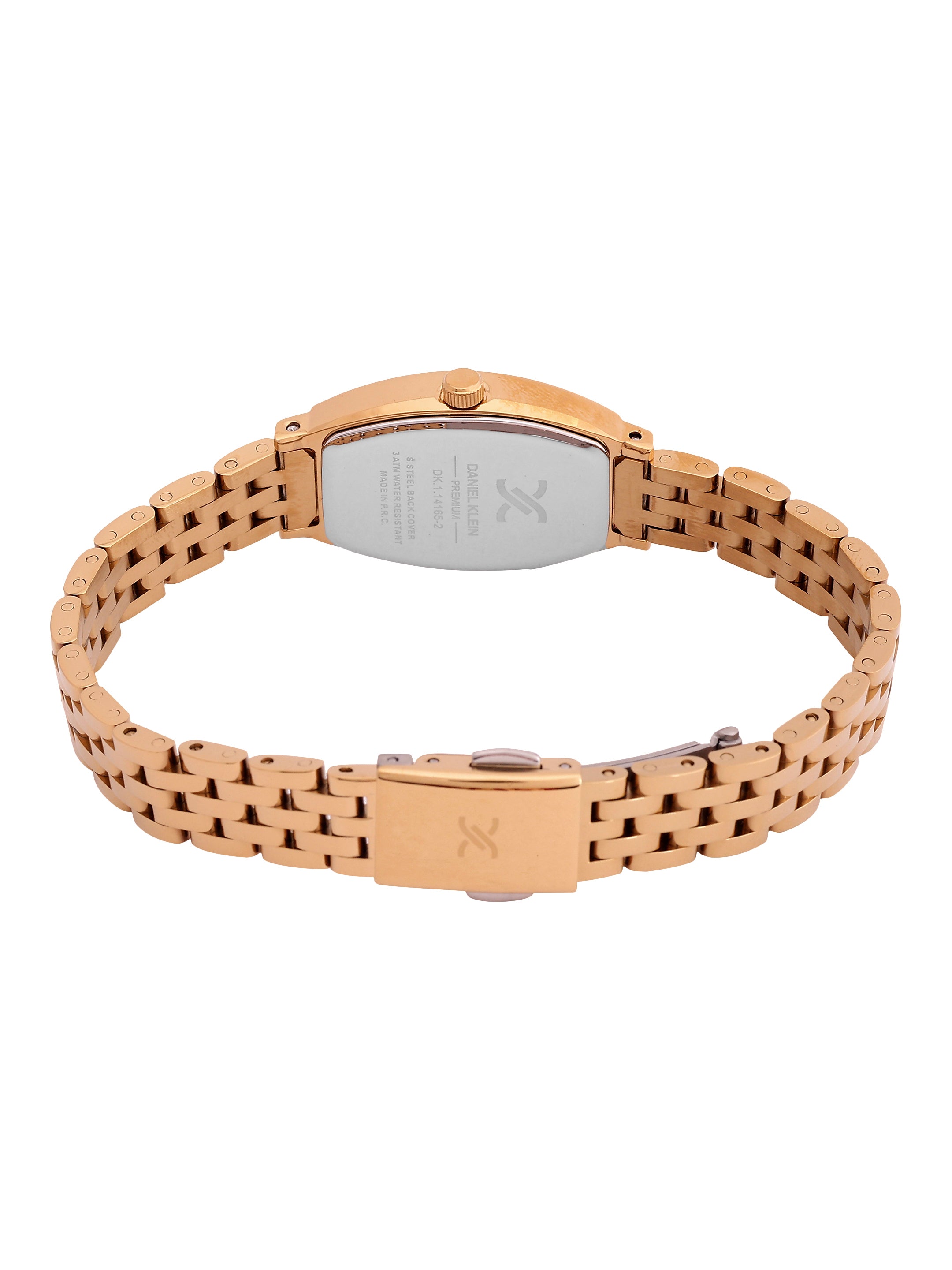 Daniel Klein Analog Silver Round Dial Pink Rose Gold Case Pink Rose Gold Strap Quartz Water-Resistant Wrist Watch for Women Girls, Ladies DK.1.14165-5