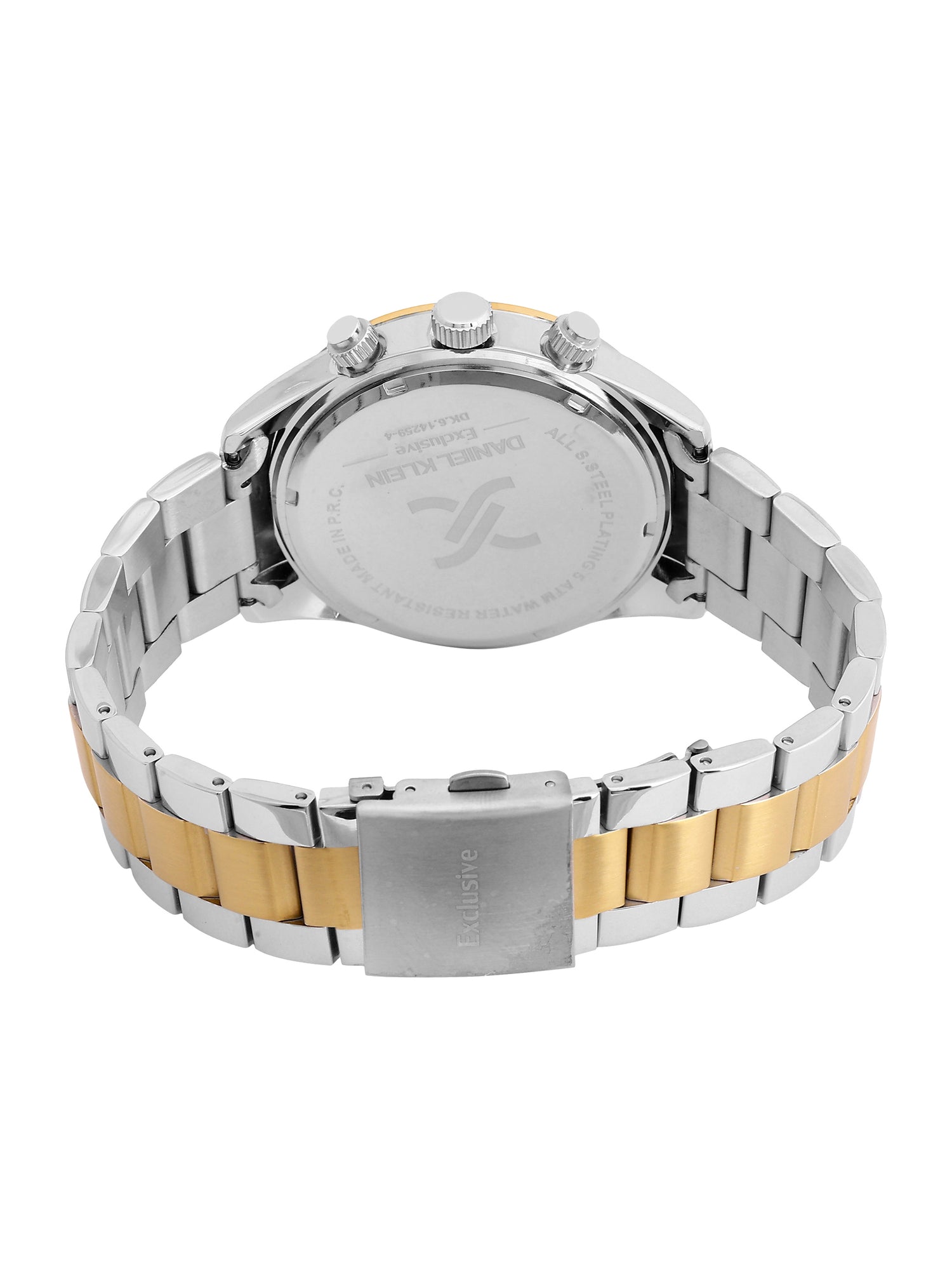 Daniel Klein Analog Dark Green Round Dial Silver and Gold Case Silver and Gold Strap Quartz Water-Resistant Wrist Watch for Men Boys DK.6.14259-4