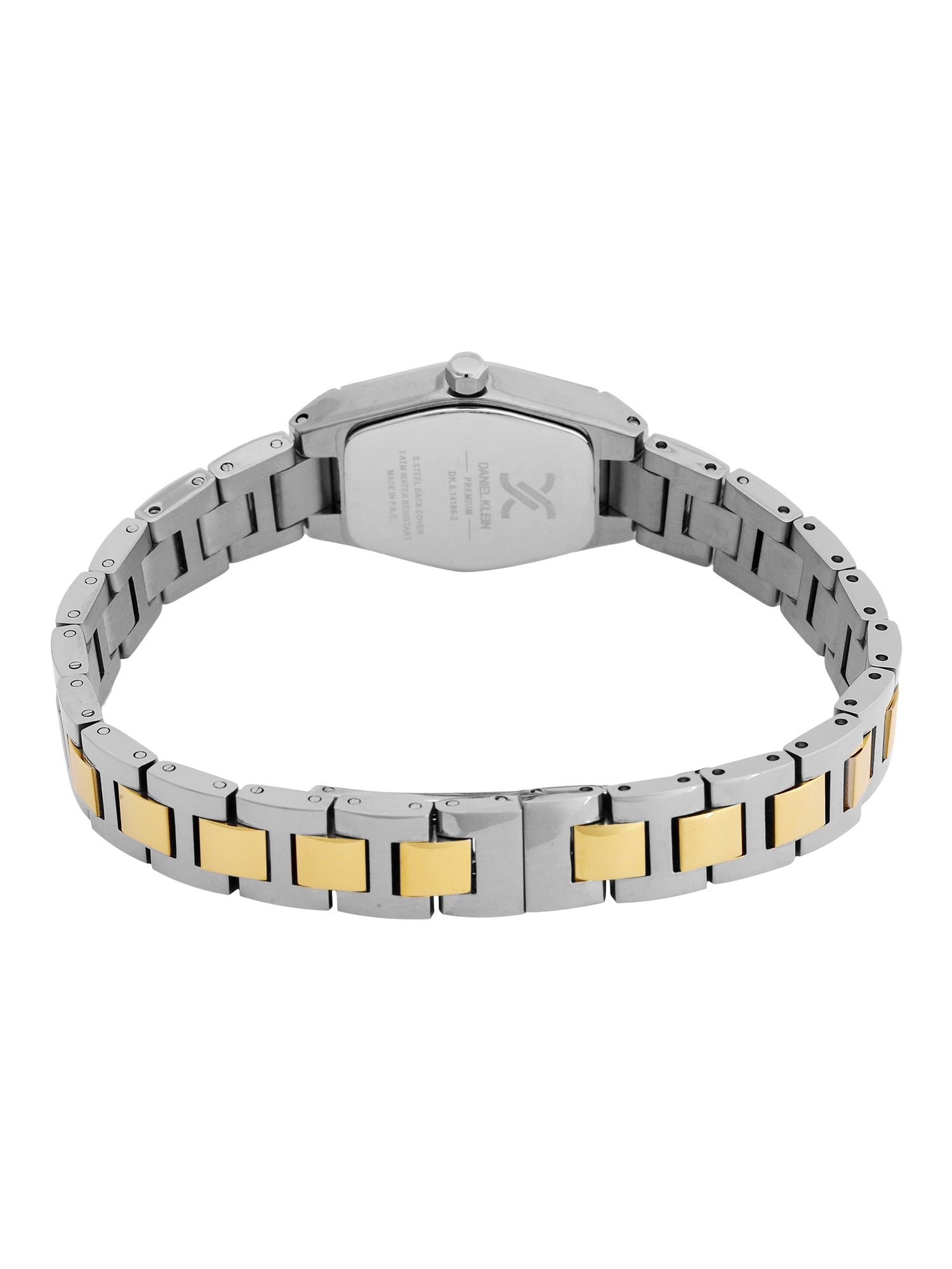 Daniel Klein Analog Silver Round Dial Silver and Gold Case Silver and Gold Strap Quartz Water-Resistant Wrist Watch for Women Girls, Ladies DK.6.14186-5