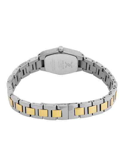 Daniel Klein Analog Silver Round Dial Silver and Gold Case Silver and Gold Strap Quartz Water-Resistant Wrist Watch for Women Girls, Ladies DK.6.14186-5