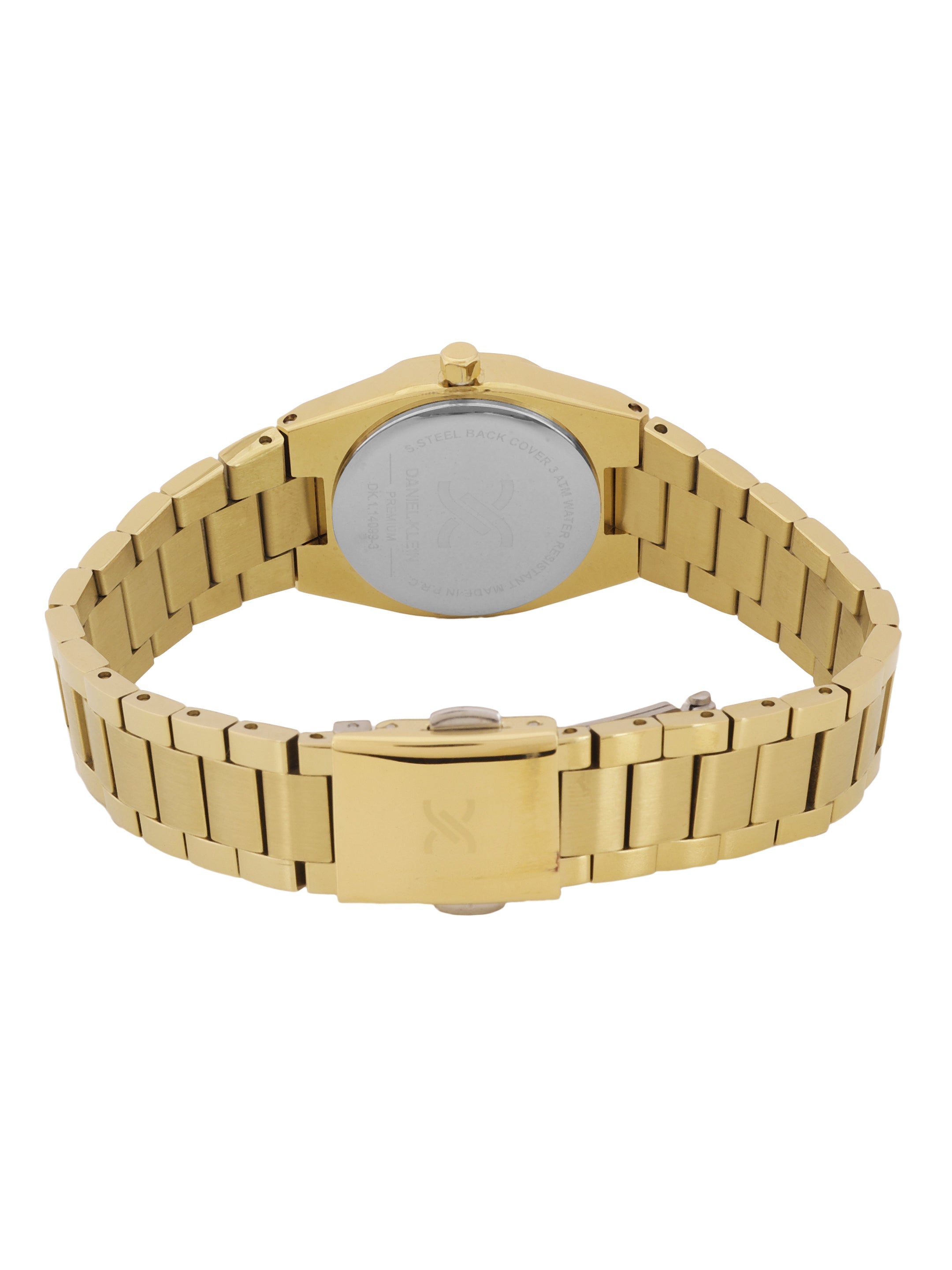 Daniel Klein Silver Dial Gold Strap Women’s Analog Watch DK.1.14099-3