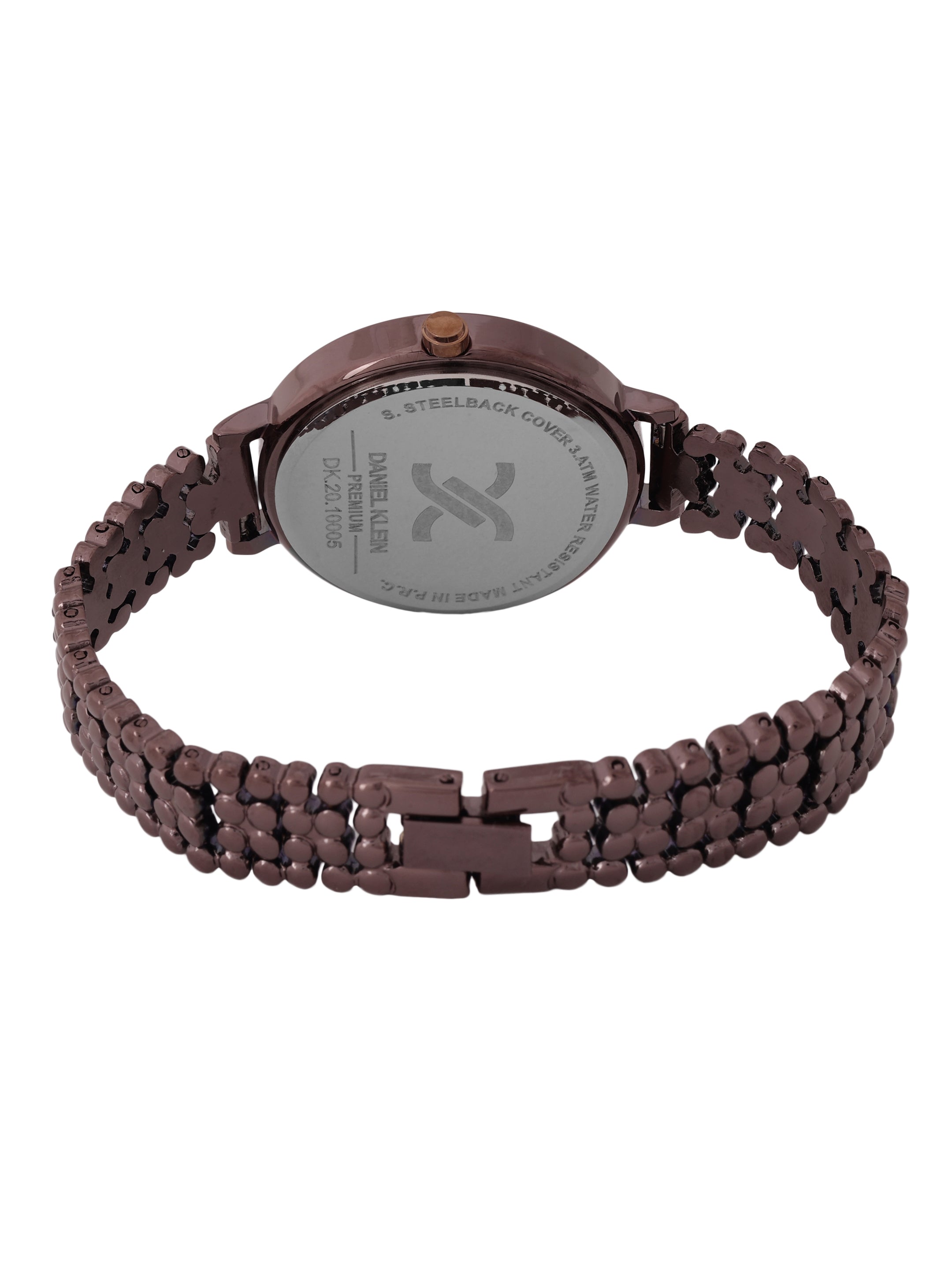&quot;Daniel Klein Women’s Brown Bracelet Watch – Elegant Silver Dial, Classic Design &quot;