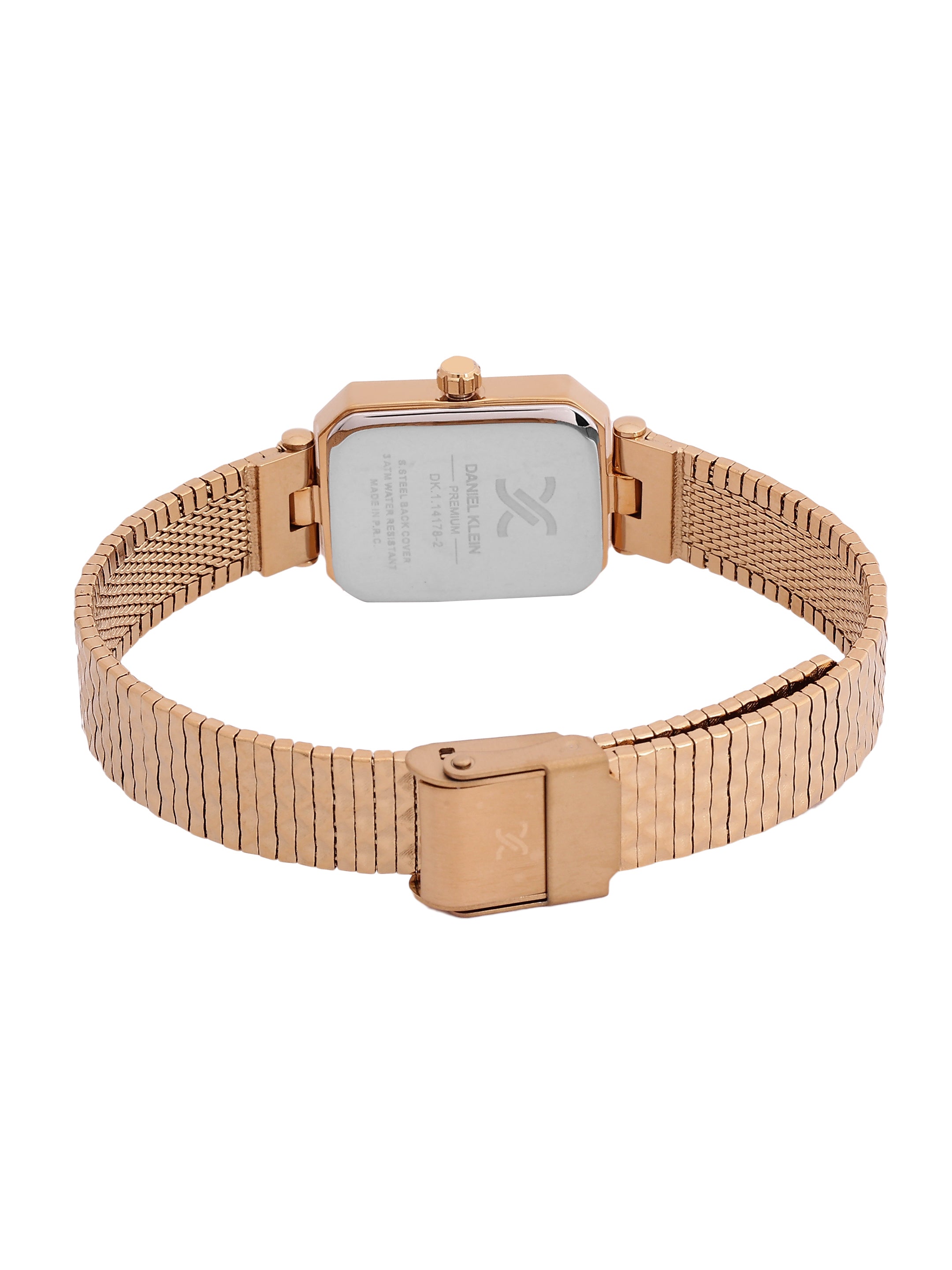 Daniel Klein Analog Dark Green Round Dial Pink Rose Gold Case Pink Rose Gold Strap Quartz Water-Resistant Wrist Watch for Women Girls, Ladies DK.1.14178-6