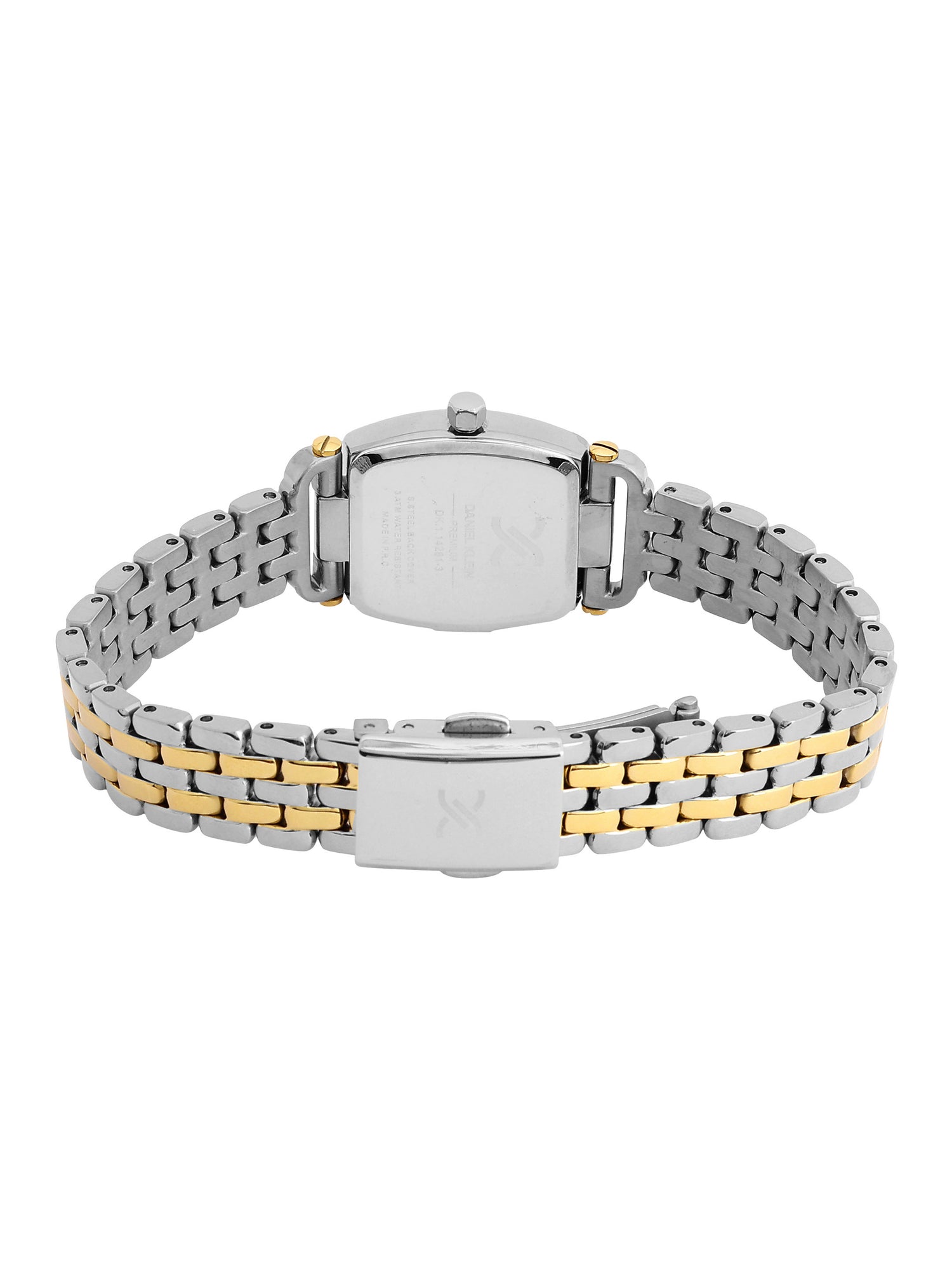 Daniel Klein Analog Silver Round Dial Silver and Gold Case Silver and Gold Strap Quartz Water-Resistant Wrist Watch for Women Girls, Ladies DK.1.14281-4