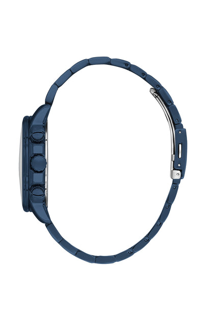 Men Navy Blue Dial Blue Multifunction Analogue Watch