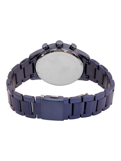 Daniel Klein Analog Blue Round Dial Blue Case Blue Strap Quartz Water-Resistant Wrist Watch for Men Boys DK.1.14238-5