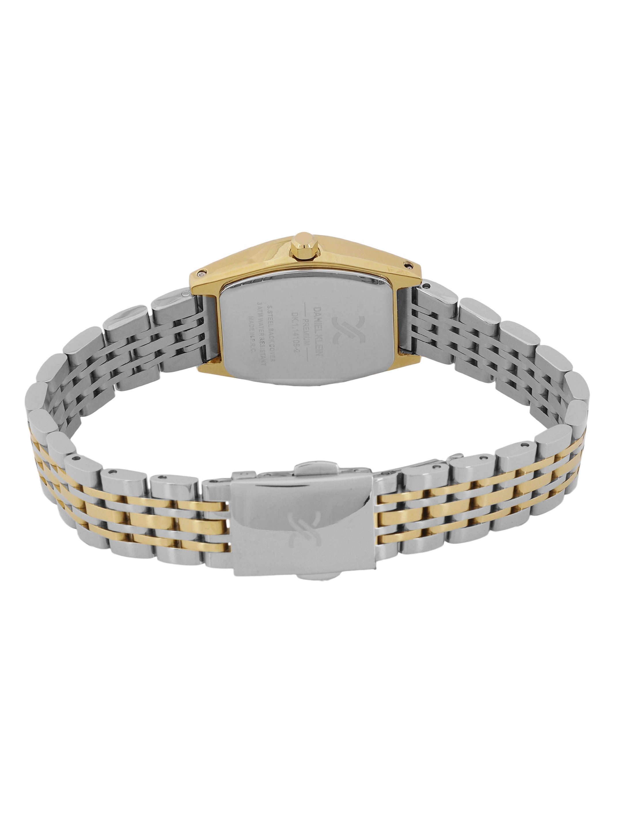 Daniel Klein Dark Green Dial Silver–Gold Strap Women’s Analog Watch DK.1.14106-4
