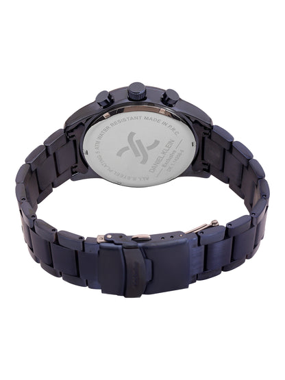 Daniel Klein Analog Blue Round Dial Blue Case Blue Strap Quartz Water-Resistant Wrist Watch for Men Boys DK.1.14256-5