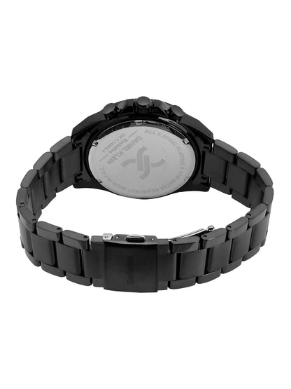 Daniel Klein Analog Blue Round Dial Gunmetalmetal Case Gunmetalmetal Strap Quartz Water-Resistant Wrist Watch for Men Boys DK.1.14245-5