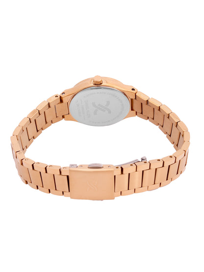 Daniel Klein Analog Silver Round Dial Pink Rose Gold Case Pink Rose Gold Strap Quartz Water-Resistant Wrist Watch for Women Girls, Ladies DK.1.14160-5