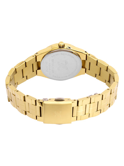 Daniel Klein Analog Silver Round Dial Gold Case Gold Strap Quartz Water-Resistant Wrist Watch for Women Girls, Ladies DK.1.14171-3