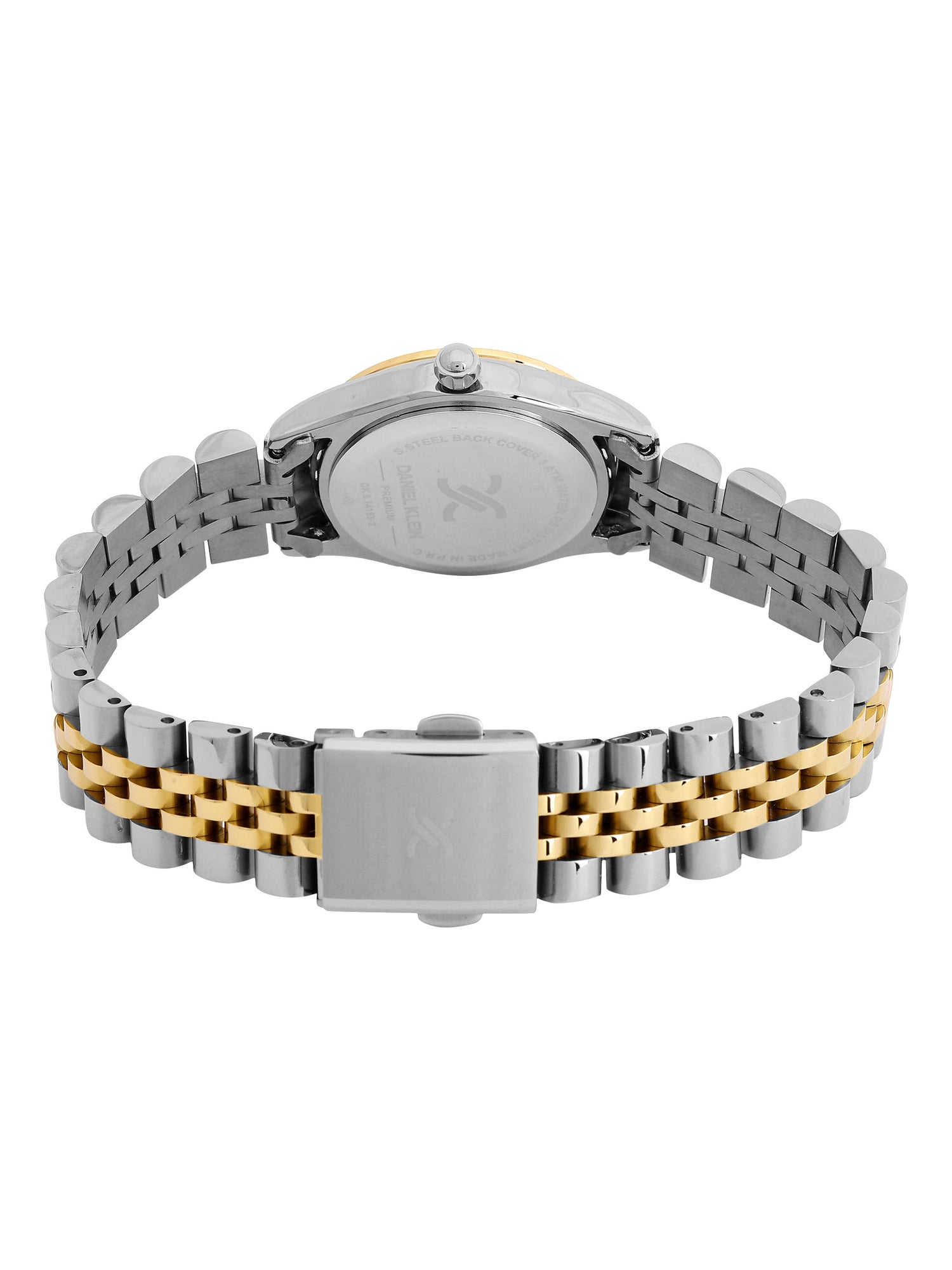 Daniel Klein Analog Dark Green Round Dial Silver and Gold Case Silver and Gold Strap Quartz Water-Resistant Wrist Watch for Women Girls, Ladies DK.6.14183-4
