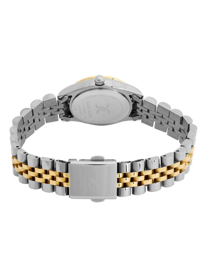 Daniel Klein Analog Dark Green Round Dial Silver and Gold Case Silver and Gold Strap Quartz Water-Resistant Wrist Watch for Women Girls, Ladies DK.6.14183-4