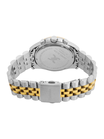 Daniel Klein Analog Silver Round Dial Silver and Gold Case Silver and Gold Strap Quartz Water-Resistant Wrist Watch for Men Boys DK.1.14240-3