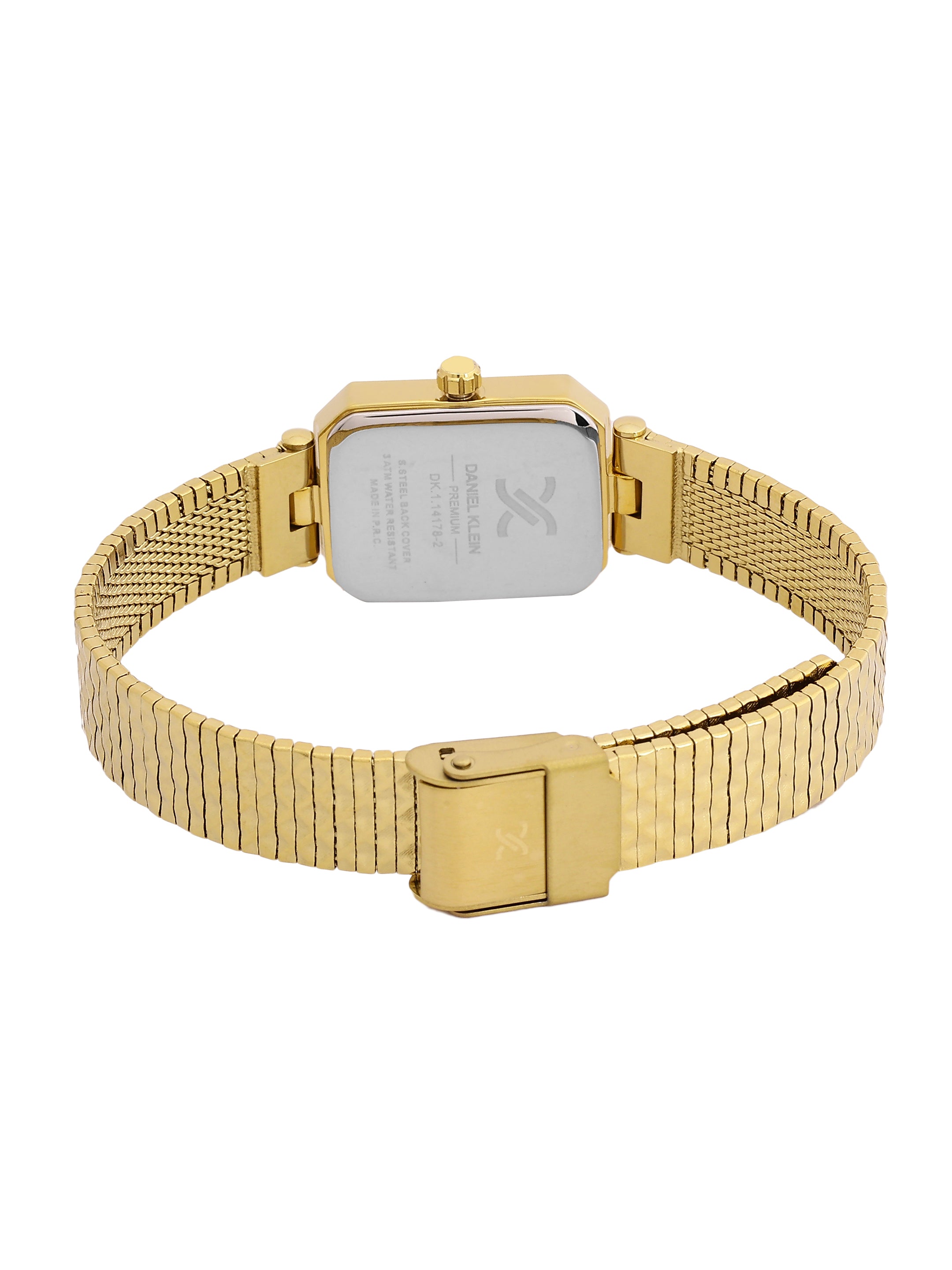 Daniel Klein Analog Black Round Dial Gold Case Gold Strap Quartz Water-Resistant Wrist Watch for Women Girls, Ladies DK.1.14178-4