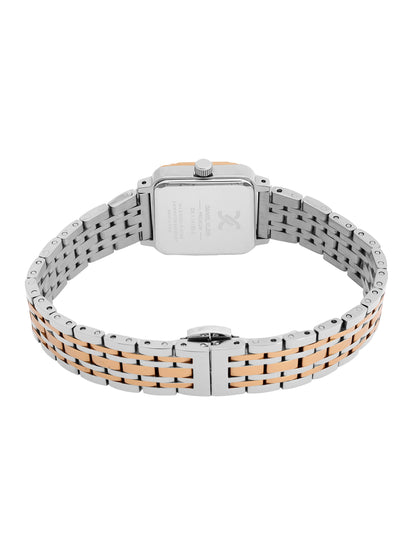 Daniel Klein Analog Silver Round Dial Silver and Rose Gold Case Silver and Rose Gold Strap Quartz Water-Resistant Wrist Watch for Women Girls, Ladies DK.1.14153-6