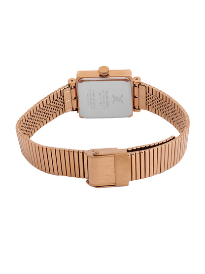 Daniel Klein Analog Blue Round Dial Pink Rose Gold Case Pink Rose Gold Strap Quartz Water-Resistant Wrist Watch for Women Girls, Ladies DK.1.14179-8
