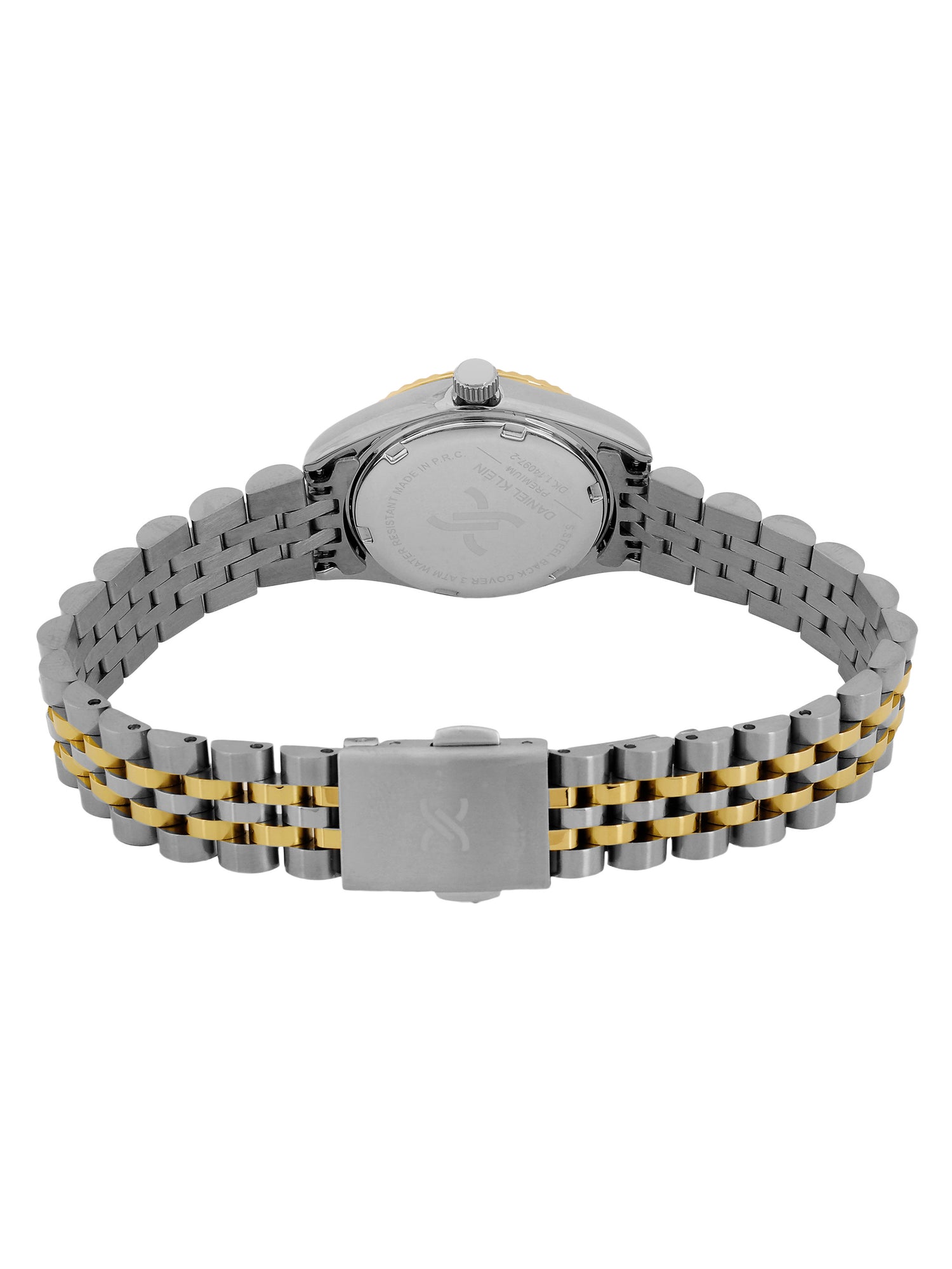 Daniel Klein Dark Green Dial Silver-Gold Strap Women’s Analog Watch DK.1.14097-4