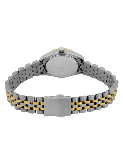 Daniel Klein Dark Green Dial Silver-Gold Strap Women’s Analog Watch DK.1.14097-4