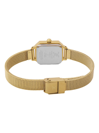 Daniel klein Premium Lady Silver Sunray Dial Gold Mesh Watch DK.1.13945-3