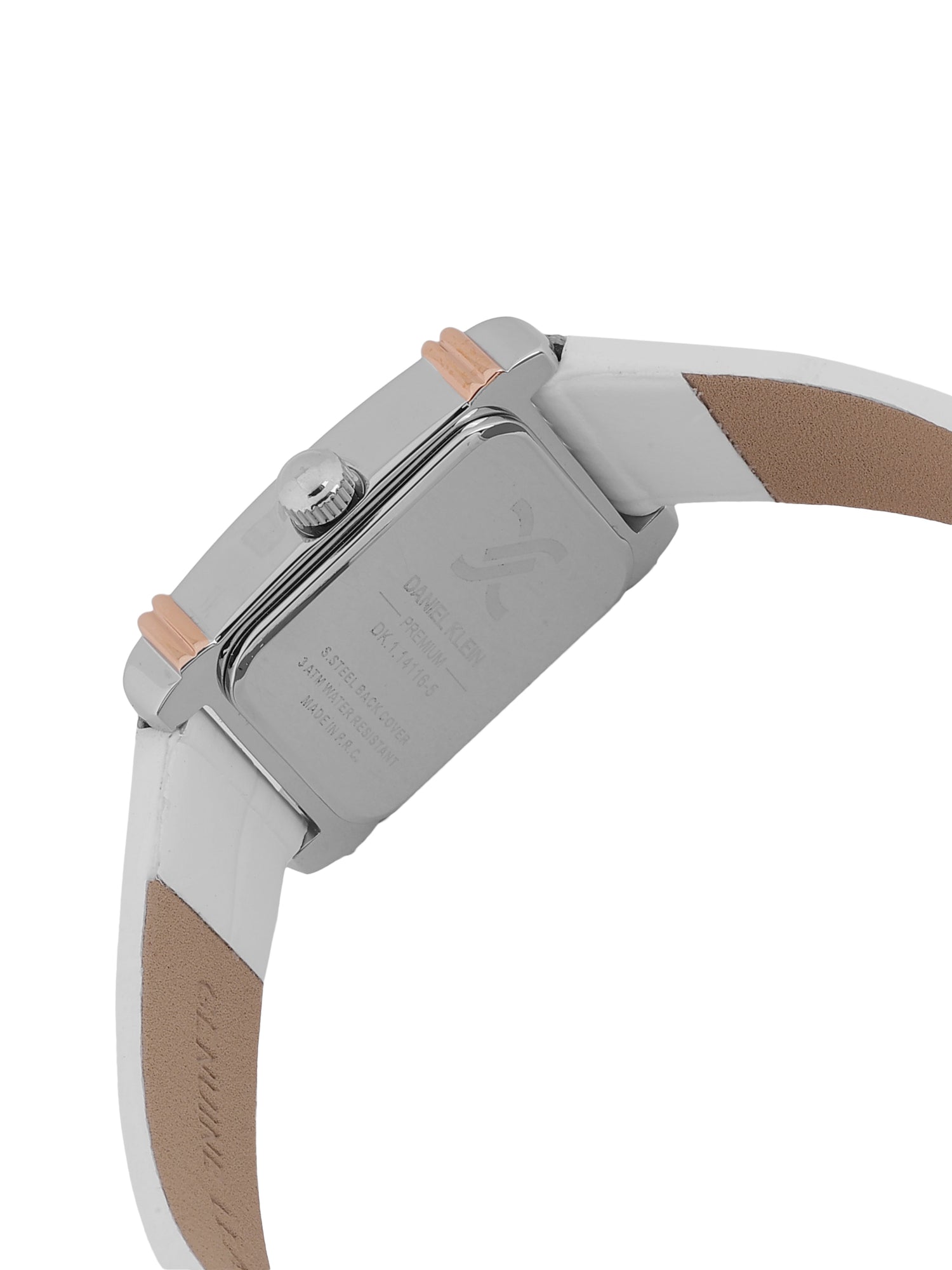 Daniel Klein Silver Dial White Strap Women’s Analog Watch DK.1.14116-5