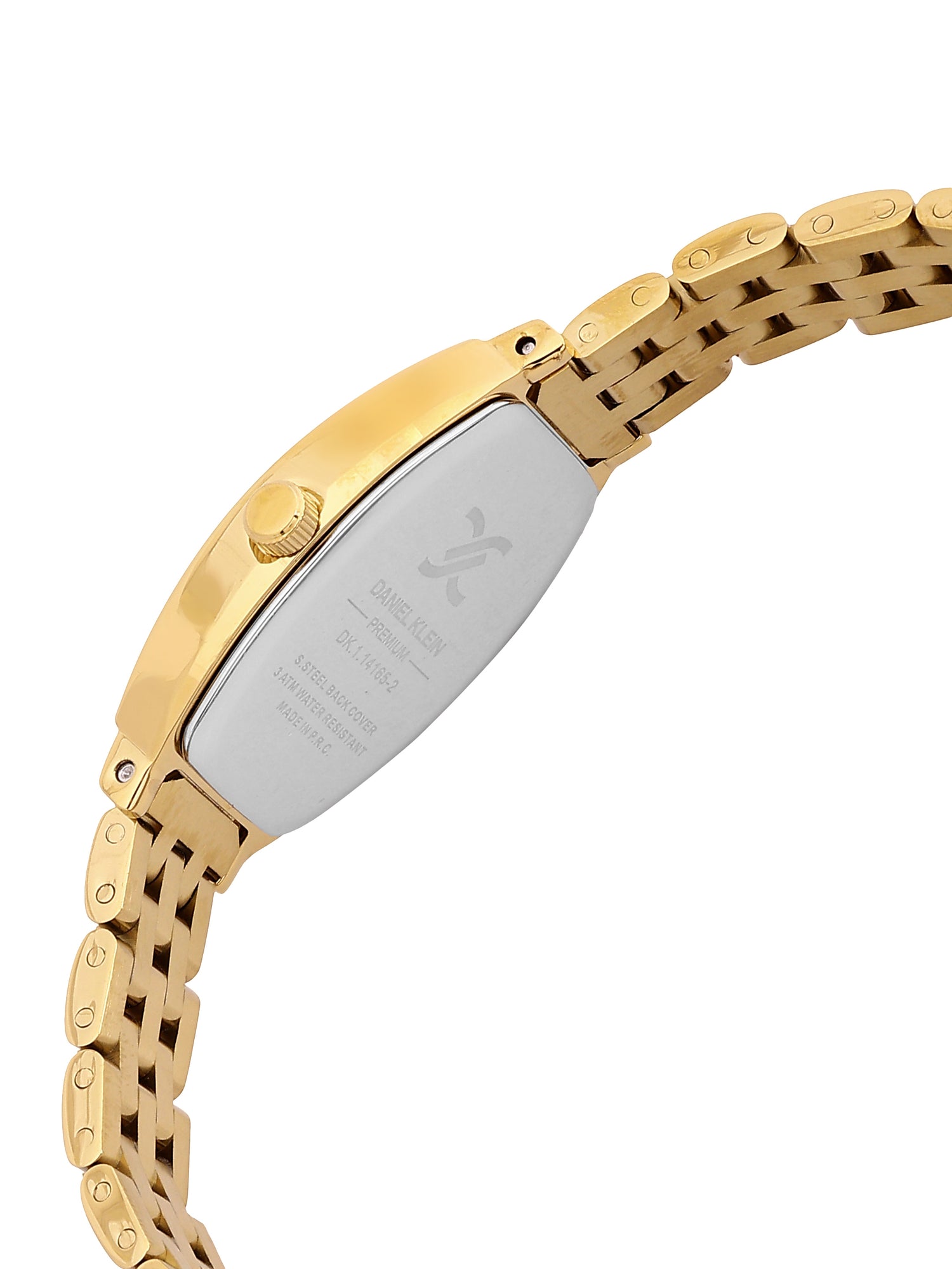 Daniel Klein Analog Silver Round Dial Gold Case Gold Strap Quartz Water-Resistant Wrist Watch for Women Girls, Ladies DK.1.14165-2