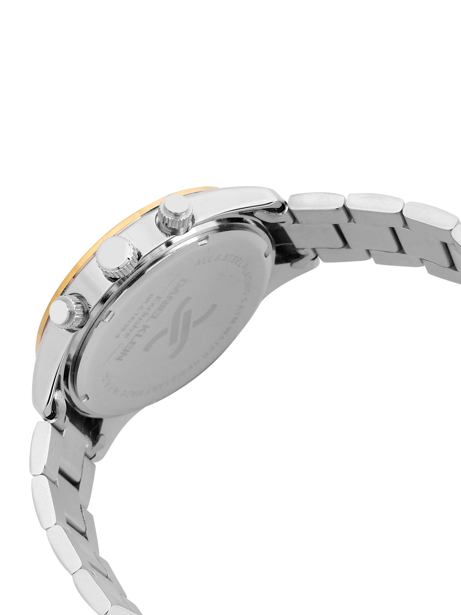 Daniel Klein Analog Dark Green Round Dial Silver and Gold Case Silver and Gold Strap Quartz Water-Resistant Wrist Watch for Men Boys DK.6.14259-4