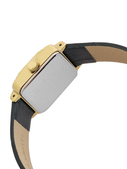 Daniel Klein Analog Dark Green Round Dial Gold Case Dark Green Strap Quartz Water-Resistant Wrist Watch for Women Girls, Ladies DK.1.14154-4