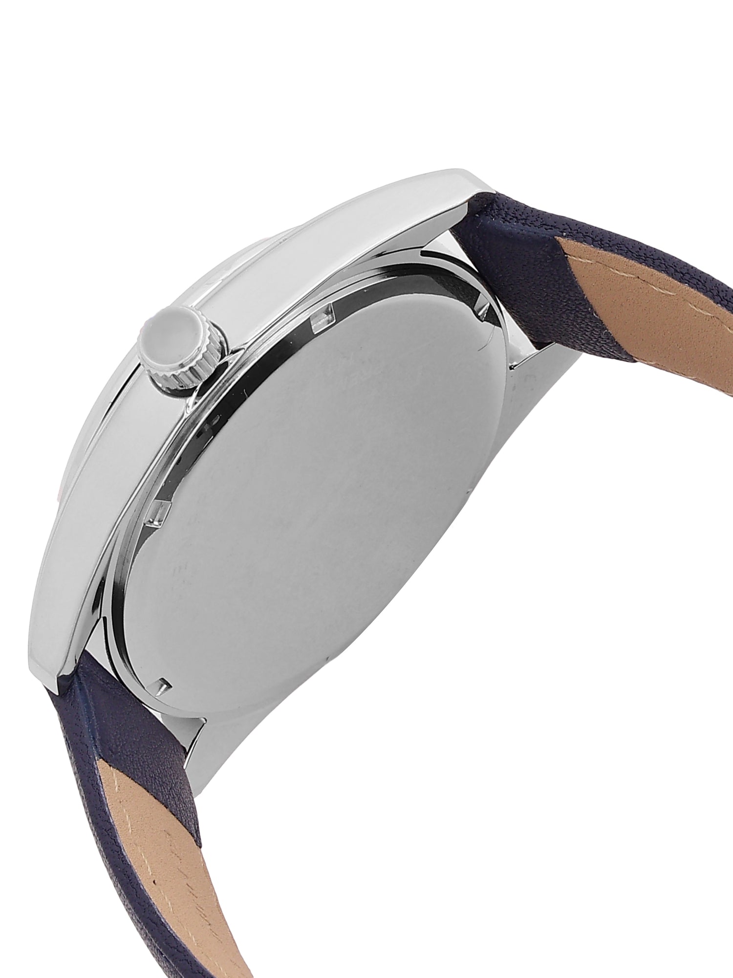 Daniel Klein Analog Dark Blue Round Dial Silver Case Dark Blue Strap Quartz Water-Resistant Wrist Watch for Men Boys DK.1.14196-3