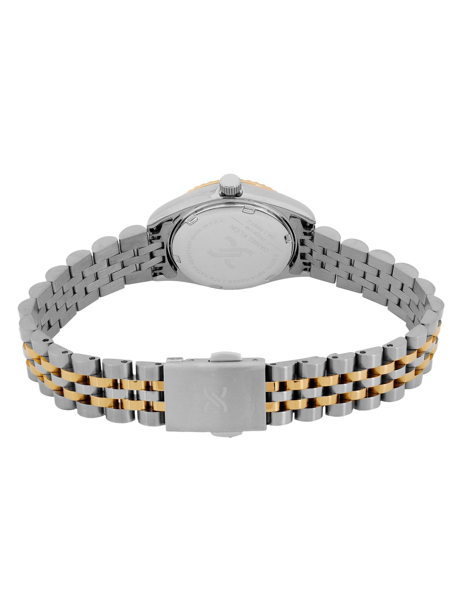 Daniel Klein Dark Brown Dial Silver–Rose Gold Strap Women’s Analog Watch DK.1.14097-6