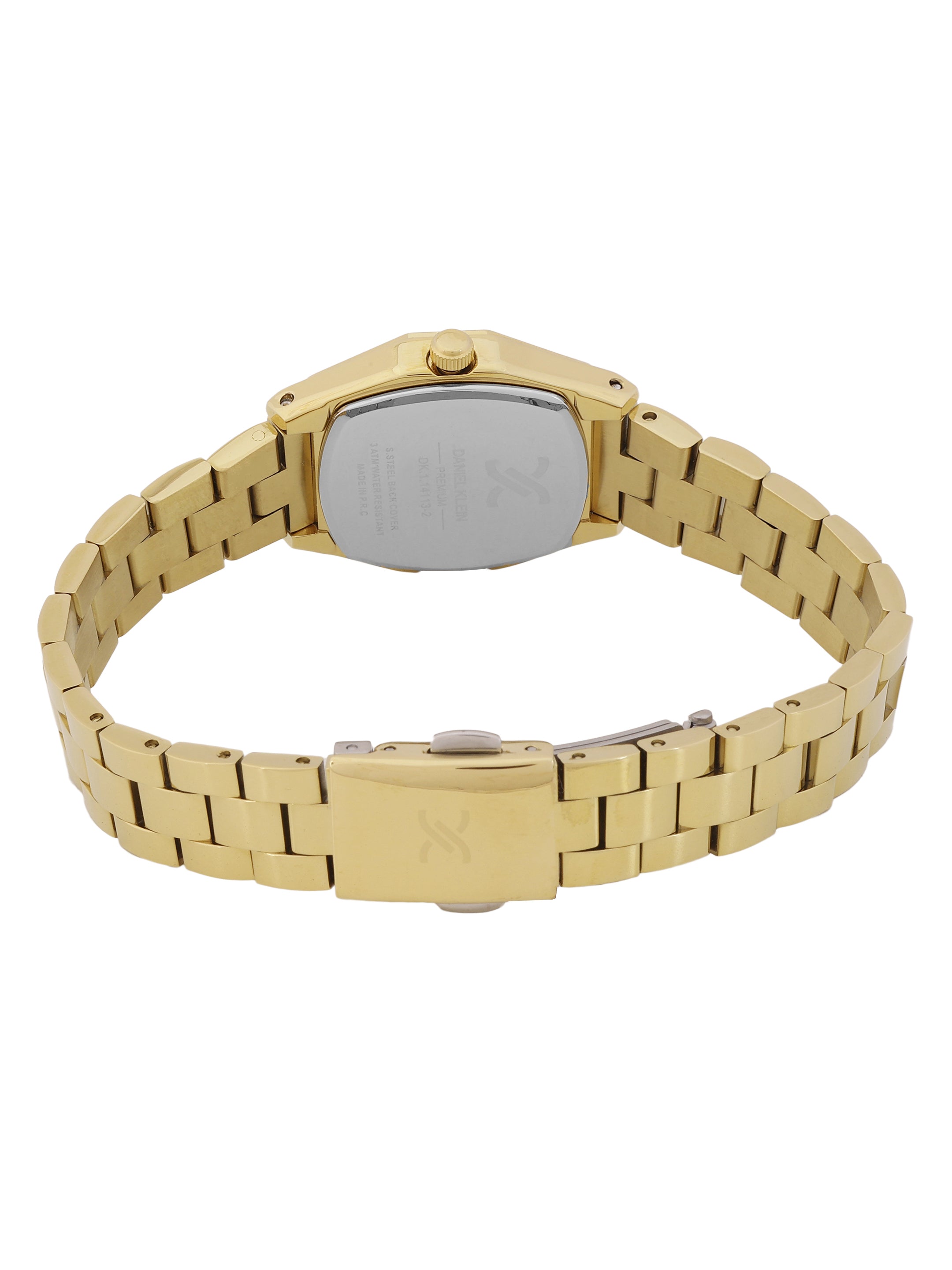 Daniel Klein Silver Dial Gold Strap Women’s Analog Watch DK.1.14113-2