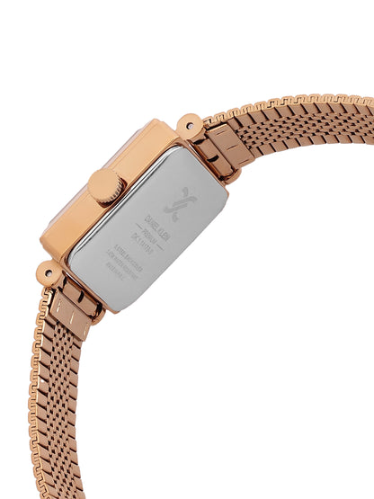 Daniel Klein Analog D.Brown Round Dial Pink Rose Gold Case Pink Rose Gold Strap Quartz Water-Resistant Wrist Watch for Women Girls, Ladies DK.1.14179-7