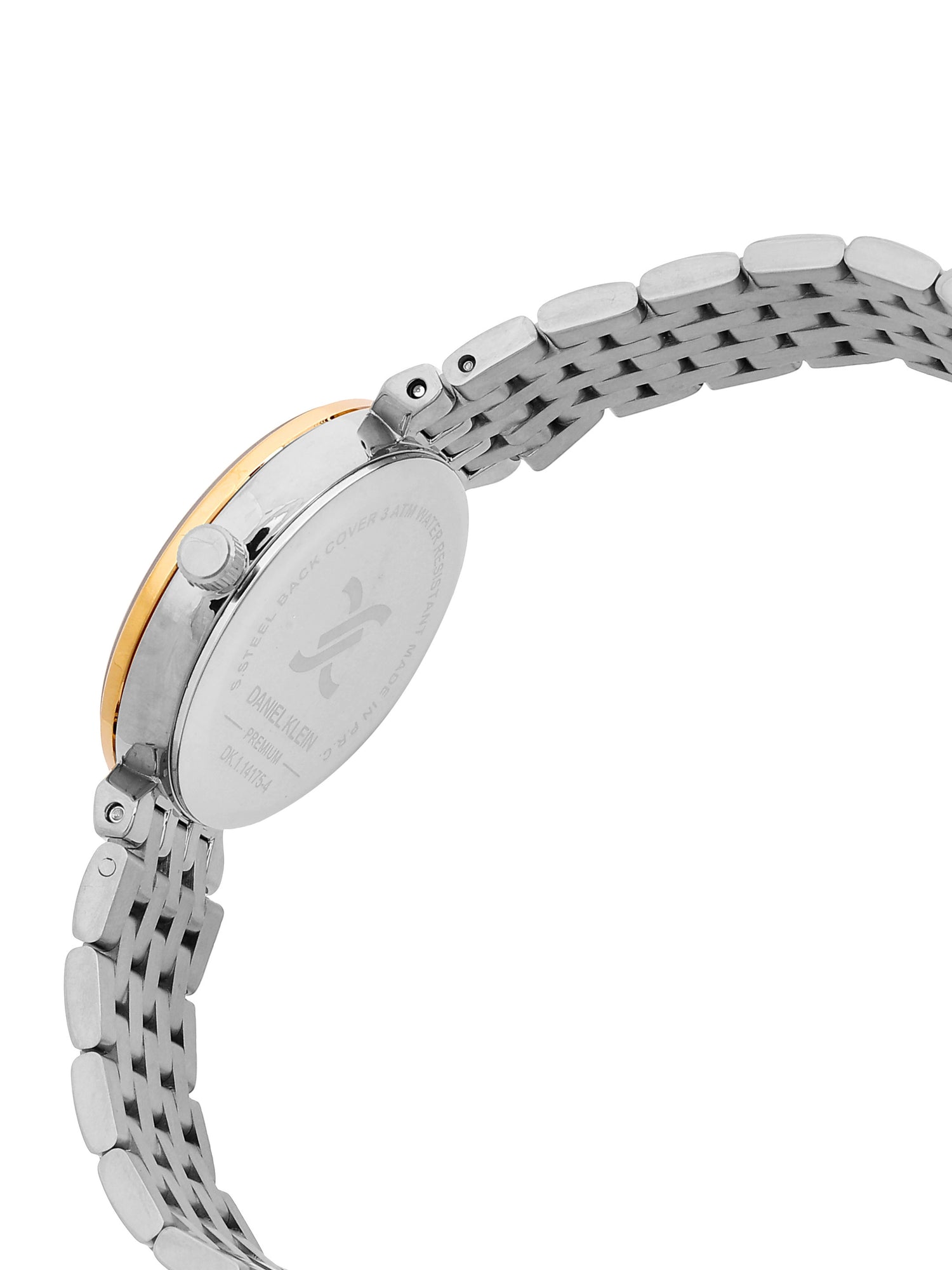 Daniel Klein Analog Silver Round Dial Silver and Rose Gold Case Silver and Rose Gold Strap Quartz Water-Resistant Wrist Watch for Women Girls, Ladies DK.1.14175-6