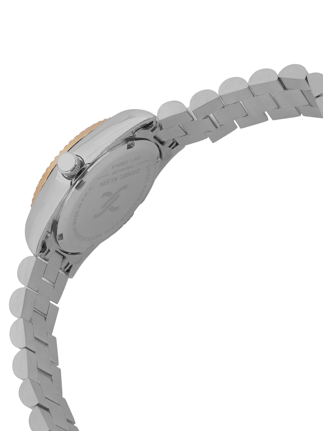 Daniel klein Premium Lady Dual-Tone IPS/IPG Silver Sunray Dial Stone Stainless Steel Watch DK.1.13924-4