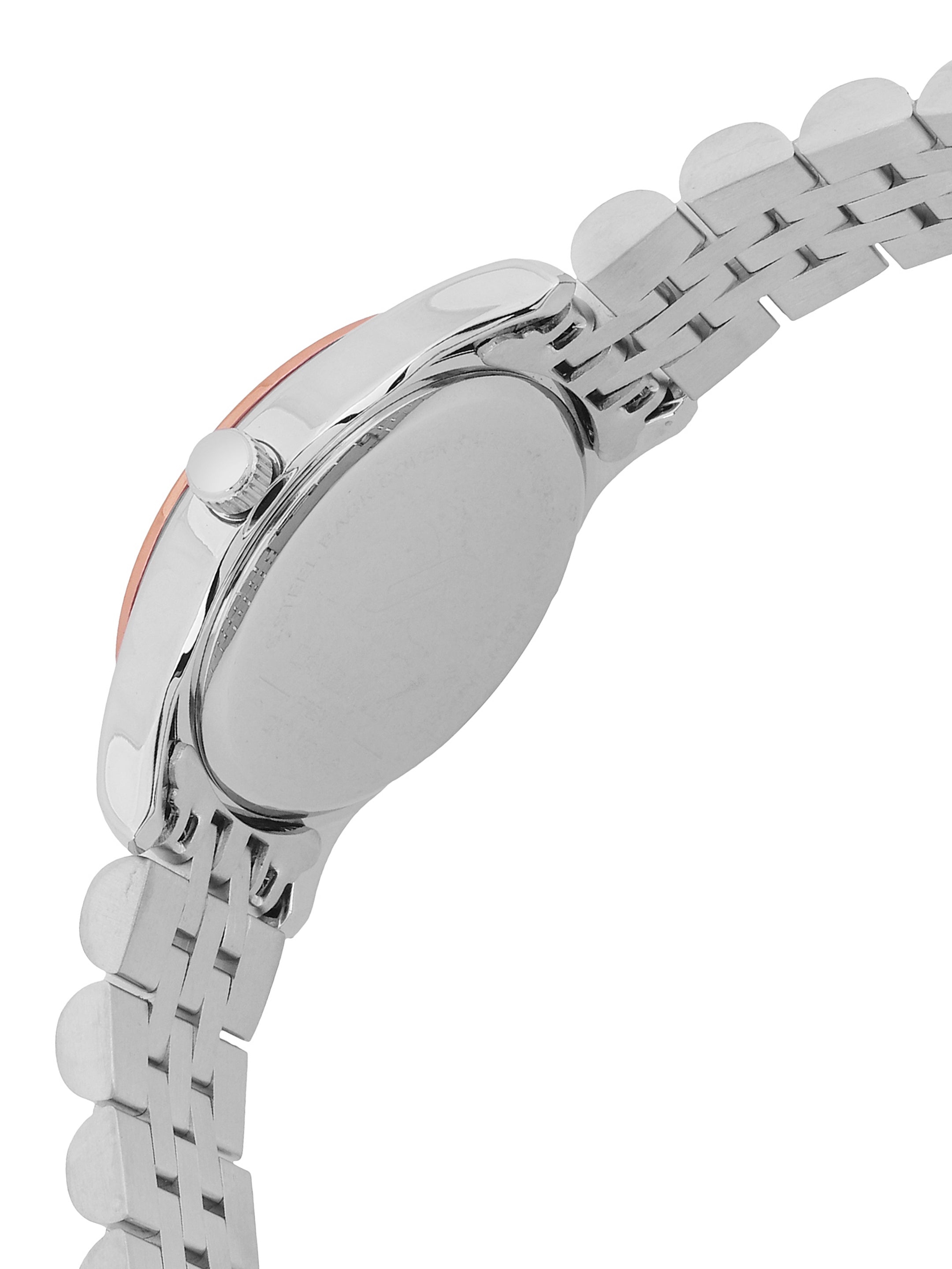 Daniel klein Premium Lady IPS/IP Pink R.Gold Silver MOP Sunray Dial Stone Stainless Steel Watch DK.1.13914-6