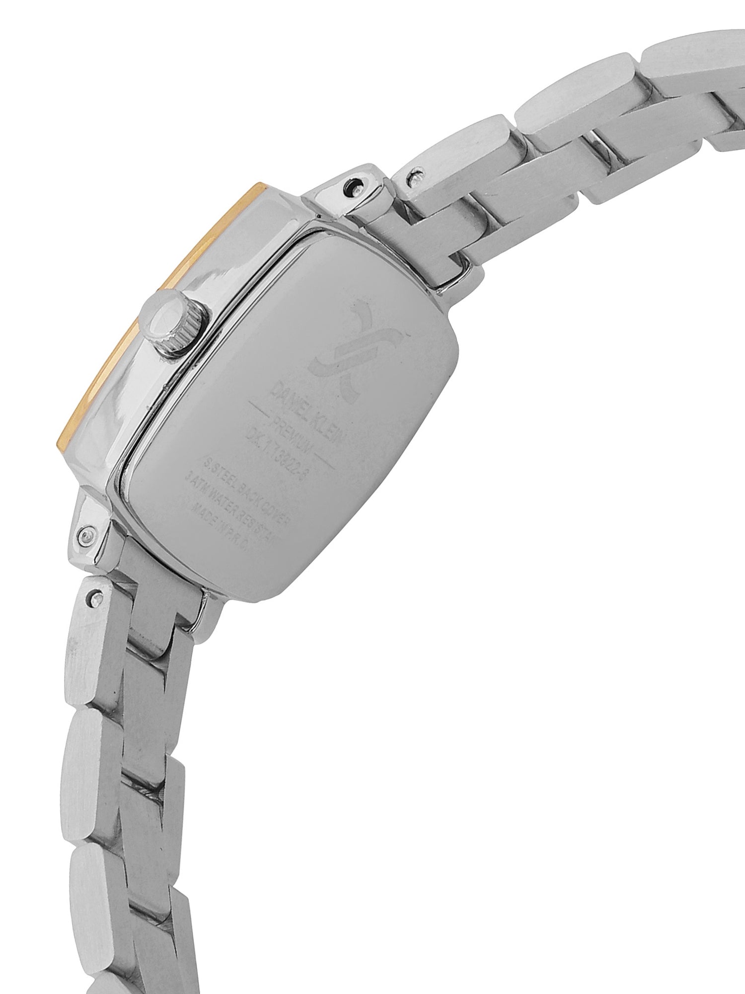 Daniel klein Premium Lady Dual-Tone IPS/IPG Silver Embossed Dial Stone Stainless Steel Watch DK.1.13922-4